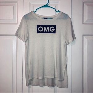 Black and white OMG graphic T-shirt